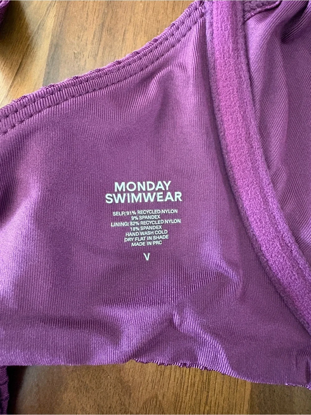 Monday Swimwear Plum Purple Ribbed Underwire Bikini Set Size V